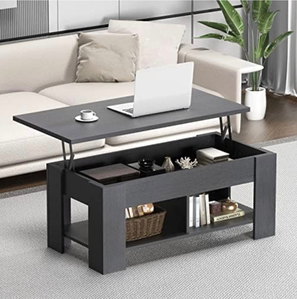 NOBLEWELL Lift-Top Coffee Table with Hidden Storage