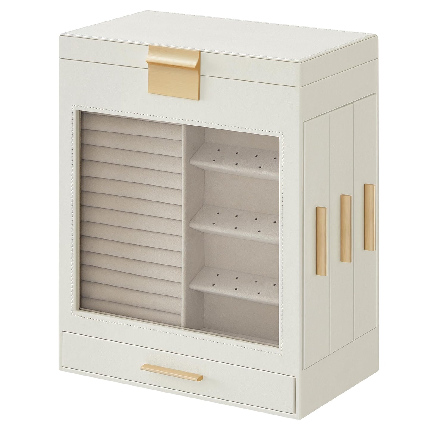 SONGMICS Jewelry Organizer with Interchangeable Drawers & Mirror