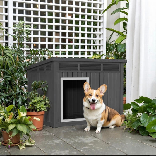 CRO Decor Wood-Grain Pet Cage with Lockable Latch