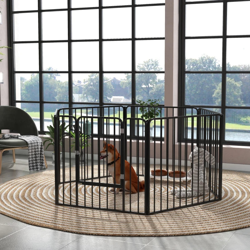 PawHut 6-Panel Steel Pet Playpen