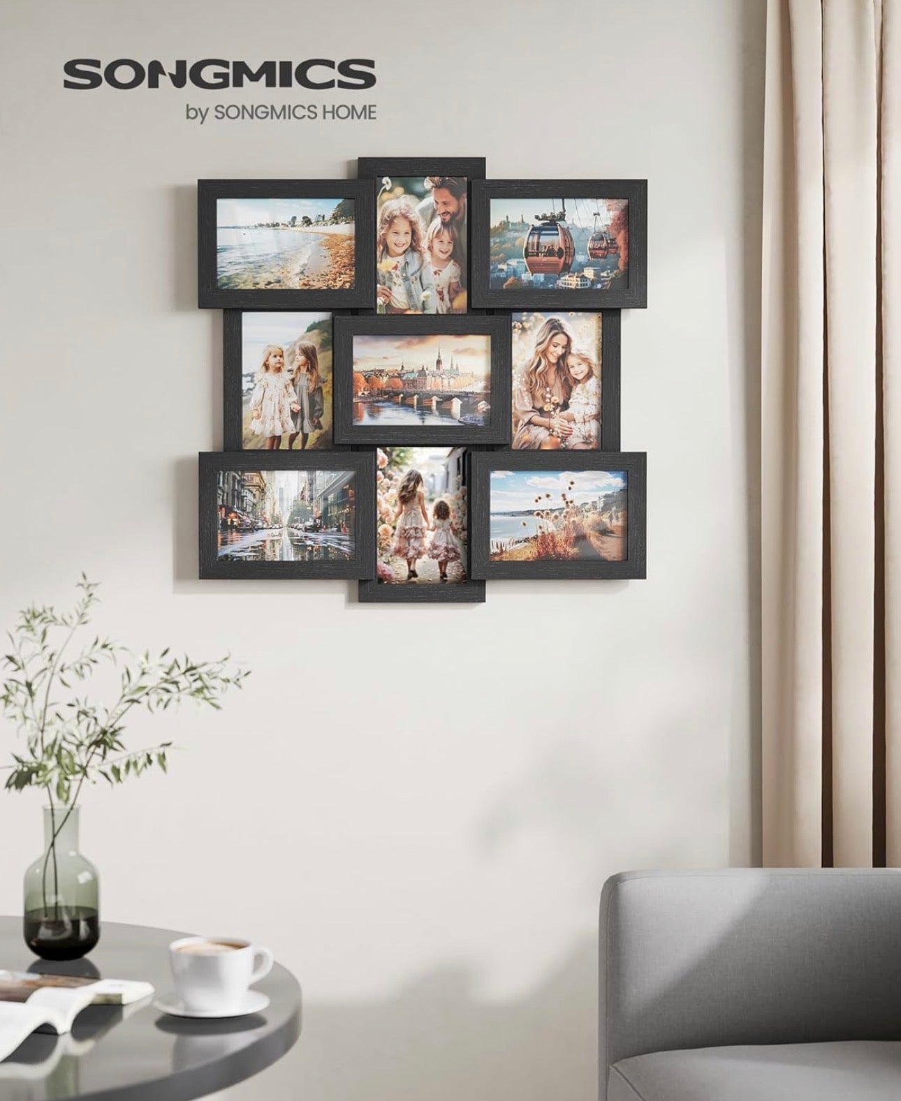 SONGMICS 9-Piece Ink Black Photo Frame Set
