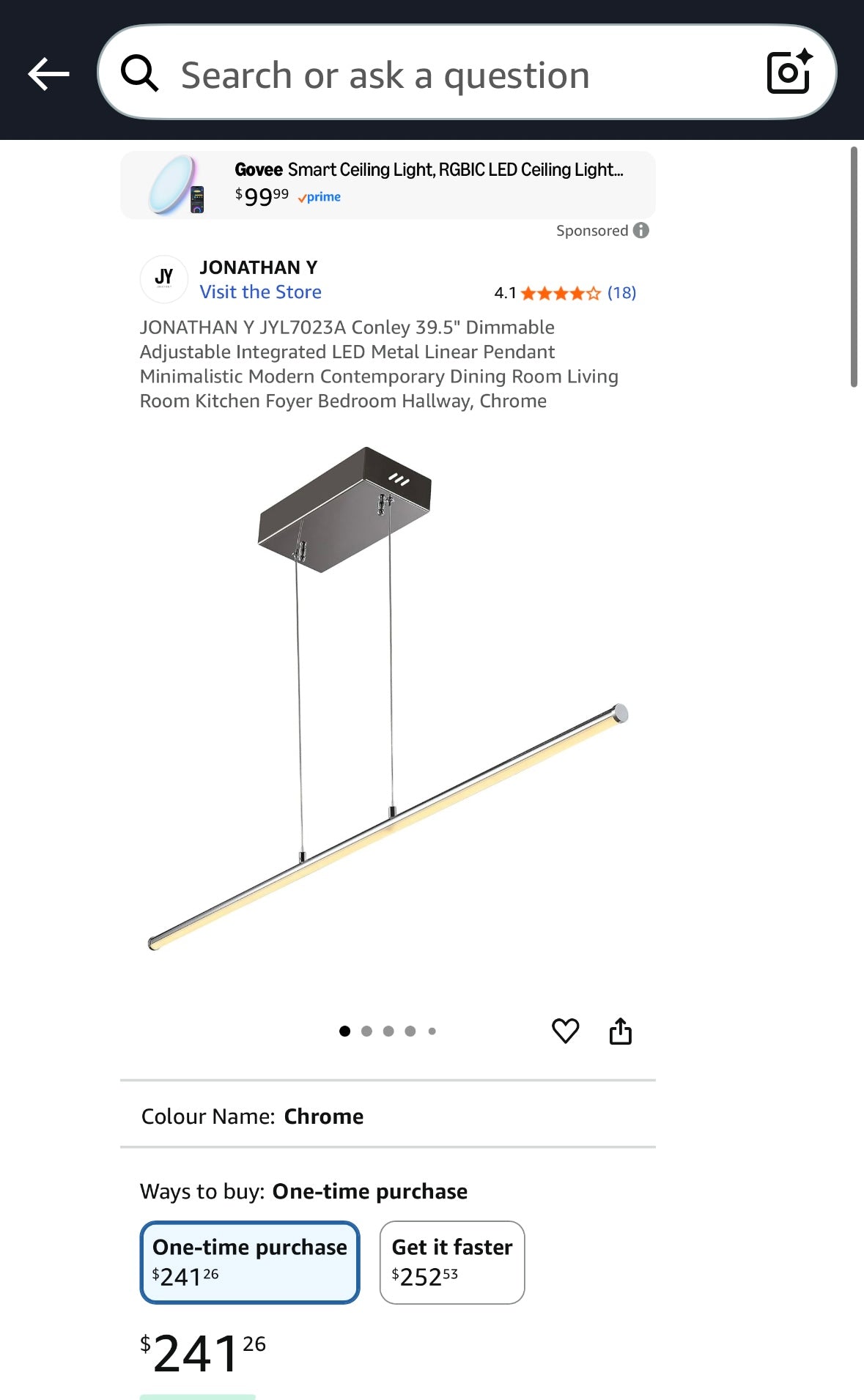 JONATHAN Y Conley 39.5” Modern LED Linear Pendant BNIB -50% off