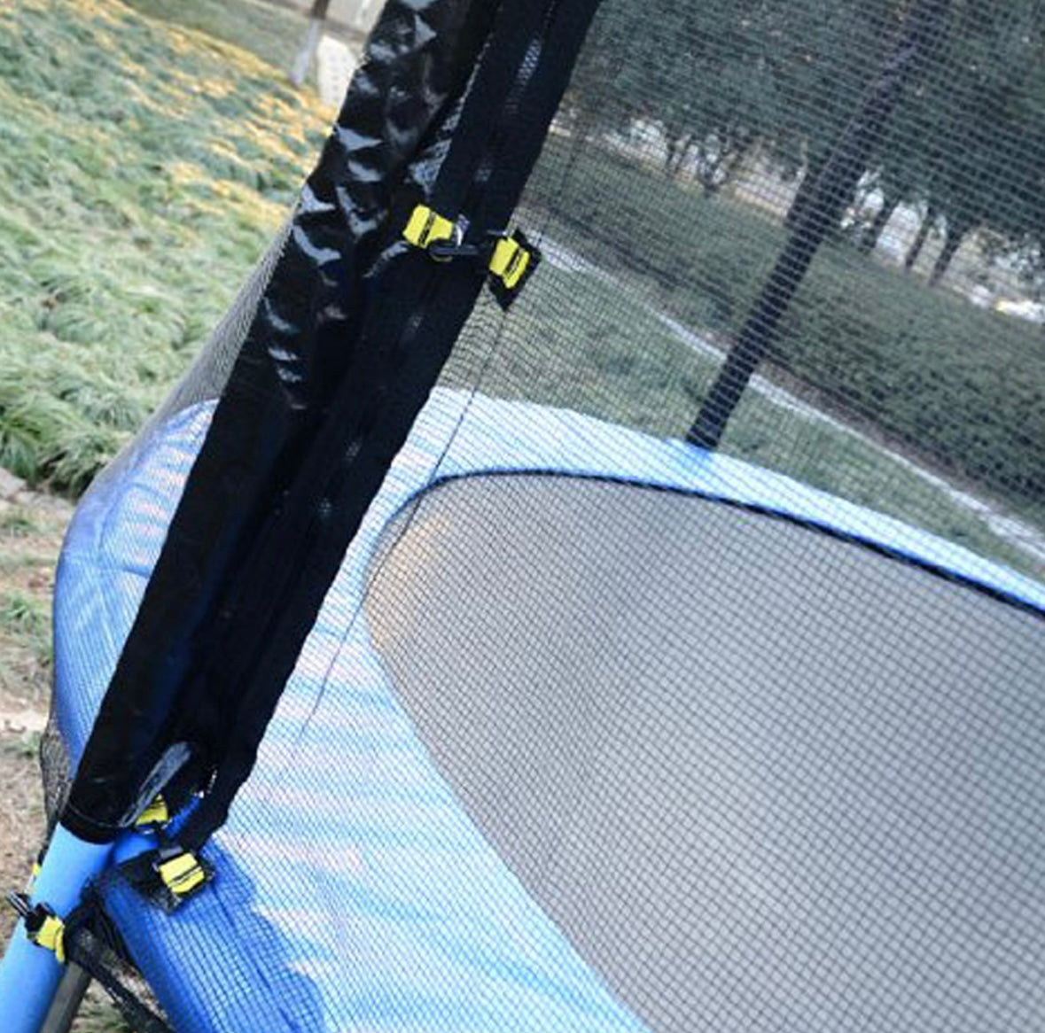 Soozier 12FT Trampoline Safety Enclosure Net with Poles — UV-Resistant Protective Net (Frame & Poles Included)