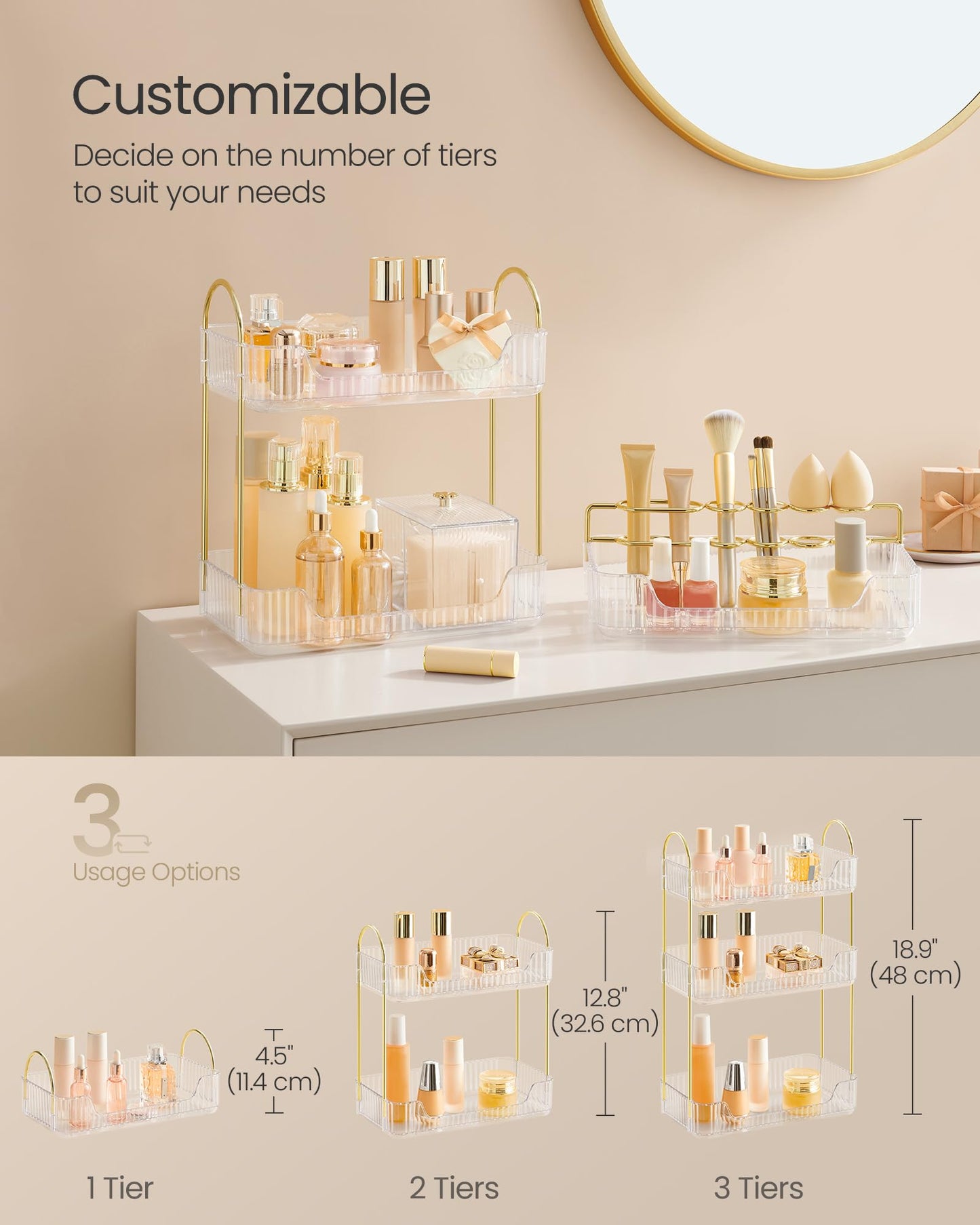 3-Tier Makeup & Skincare Organizer