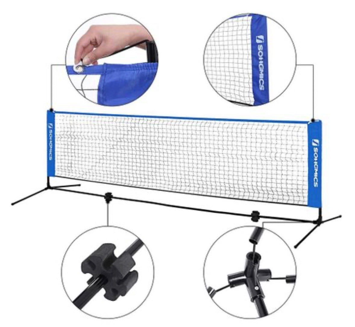13’ Portable Badminton Net Set with Adjustable Height