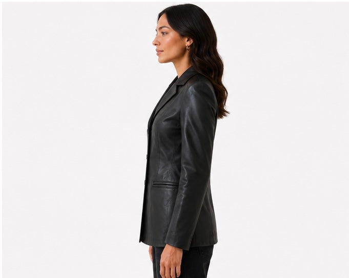 Women’s Tailored Leather Jacket – Size Large Only