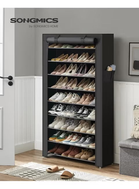 SONGMICS 10-Tier Shoe Rack with Cover – Large Capacity Organizer