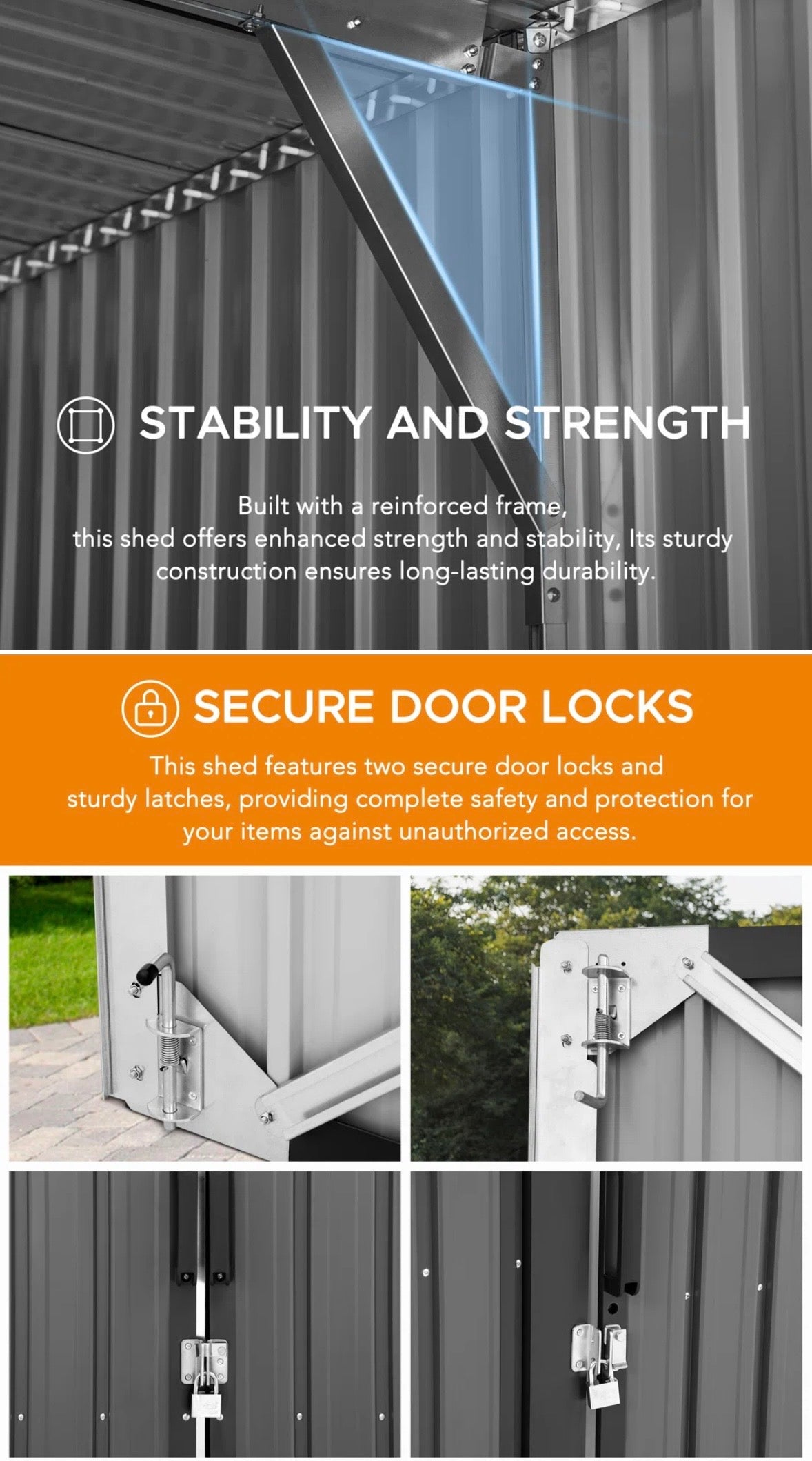 Sunjoy 13’ × 20’ Outdoor Metal Storage Shed