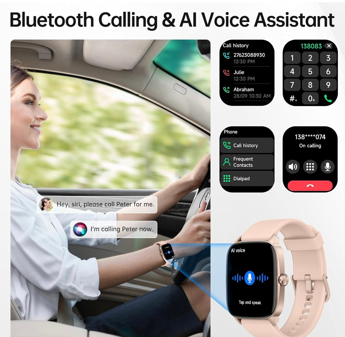 KIBFLE Bluetooth 5.3 Smart Watch with AI Voice & Fitness Tracking – Now Only $25