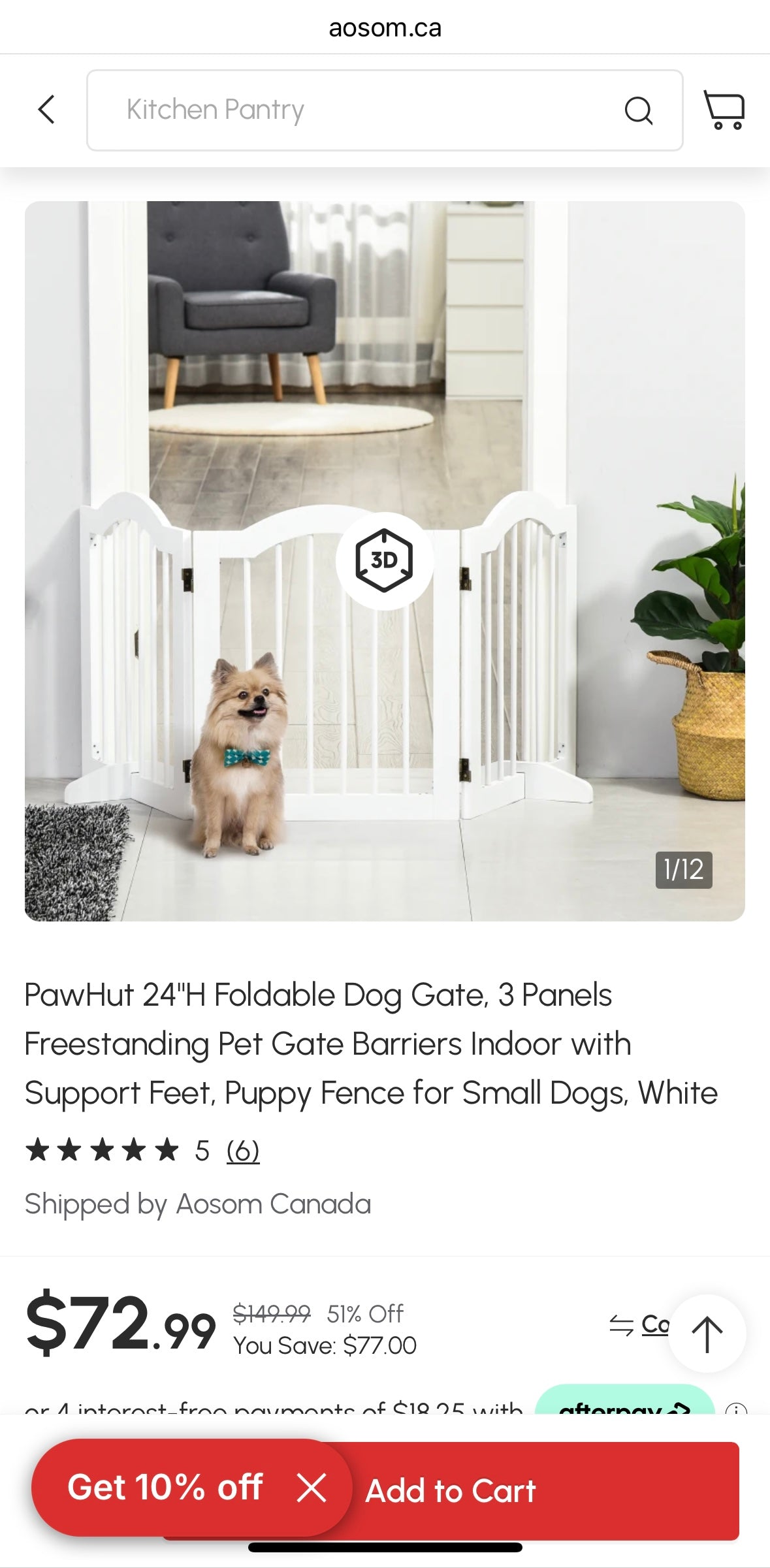 Foldable Freestanding Pet Gate – Wooden Indoor Dog Barrier with Supports & Space-Saving Design