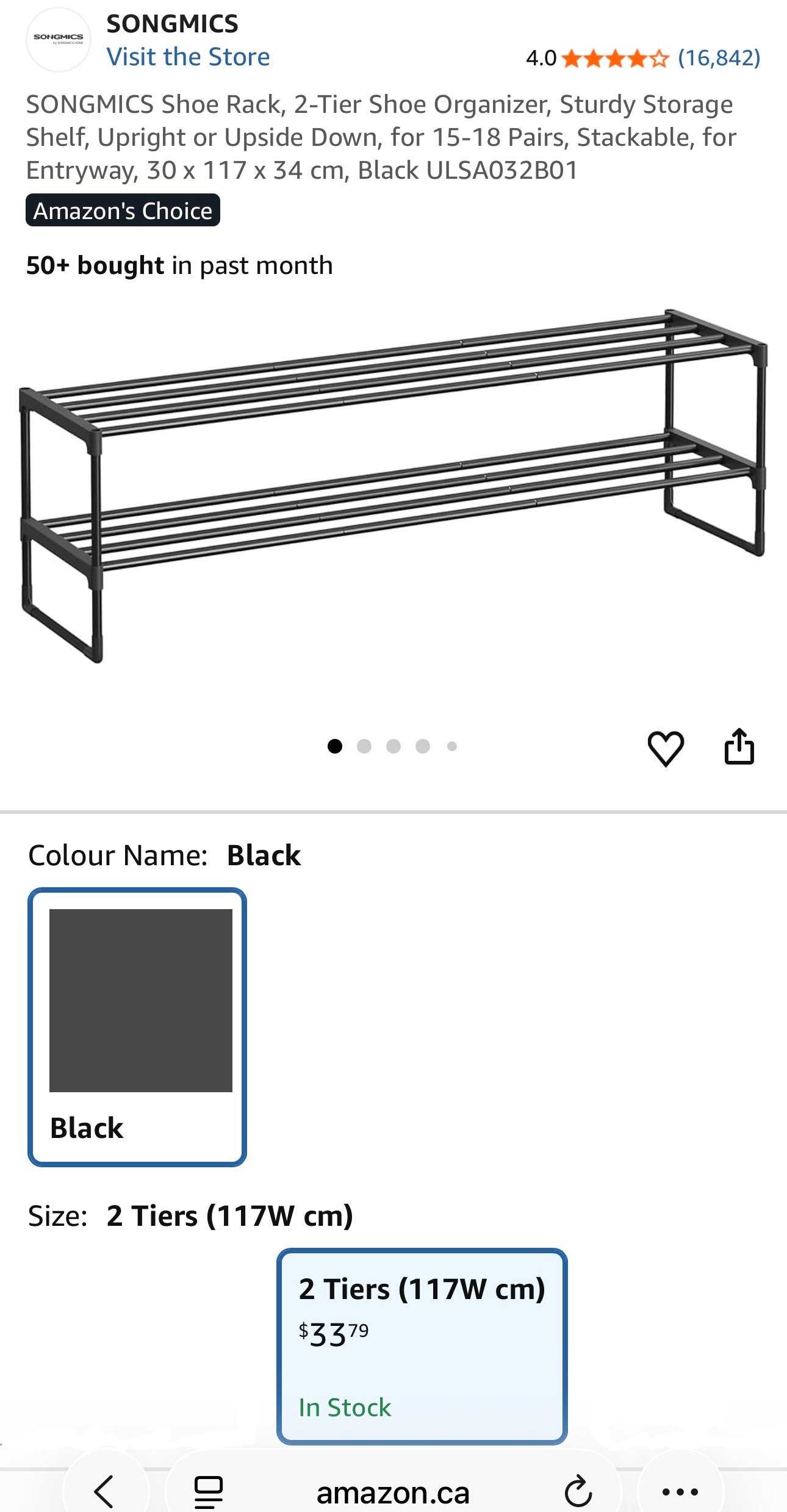 2-Tier Stackable Shoe Rack