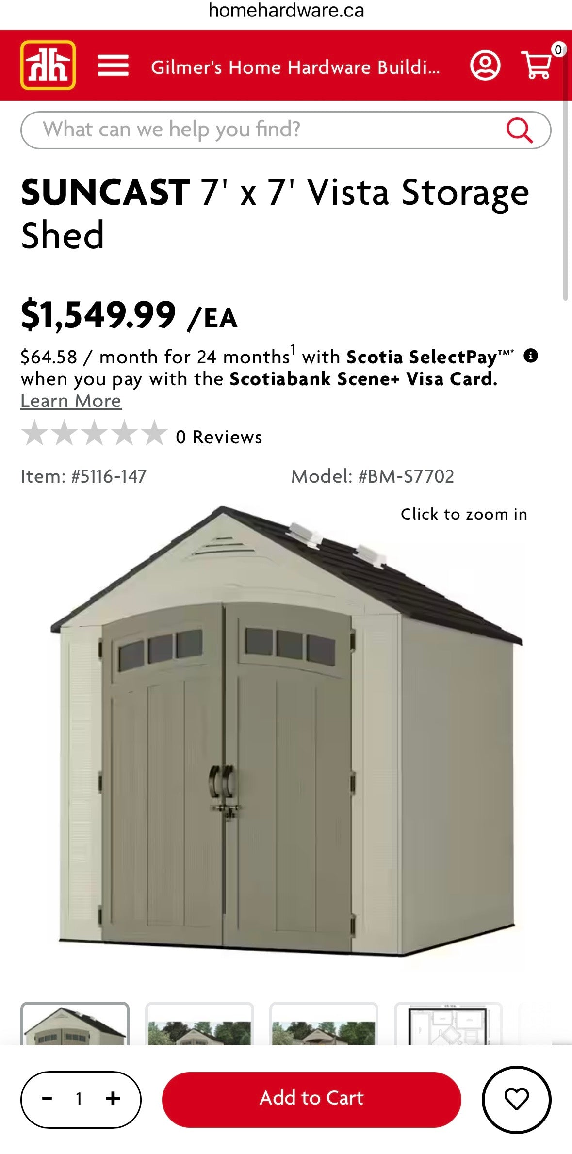 Suncast Vista® 7 ft. × 7 ft. Outdoor Resin Storage Shed