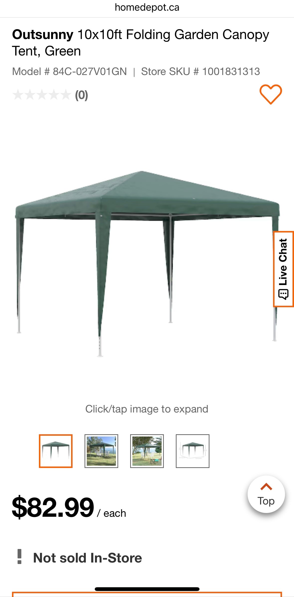 Outsunny 10 × 10 ft Pop-Up Outdoor Canopy Tent — UV & Water-Resistant Folding Shelter