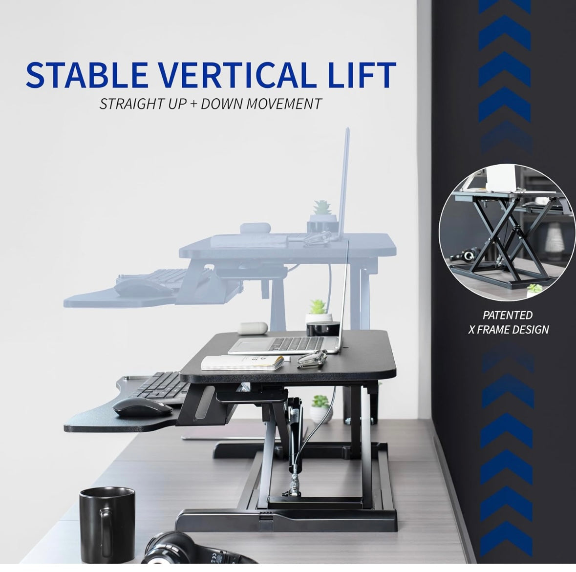 NEW – VIVO 32” Manual Standing Desk Riser – Adjustable Sit-to-Stand Workstation