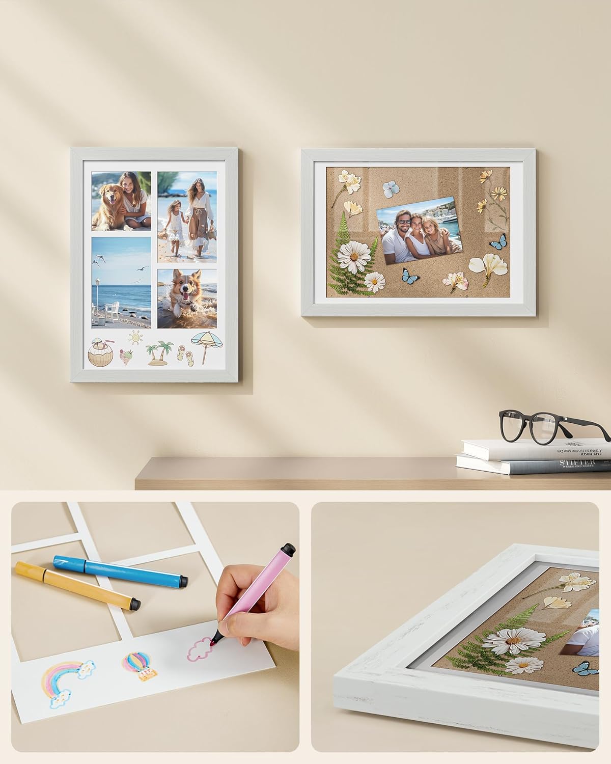 SONGMICS Collage Picture Frame – Rustic White