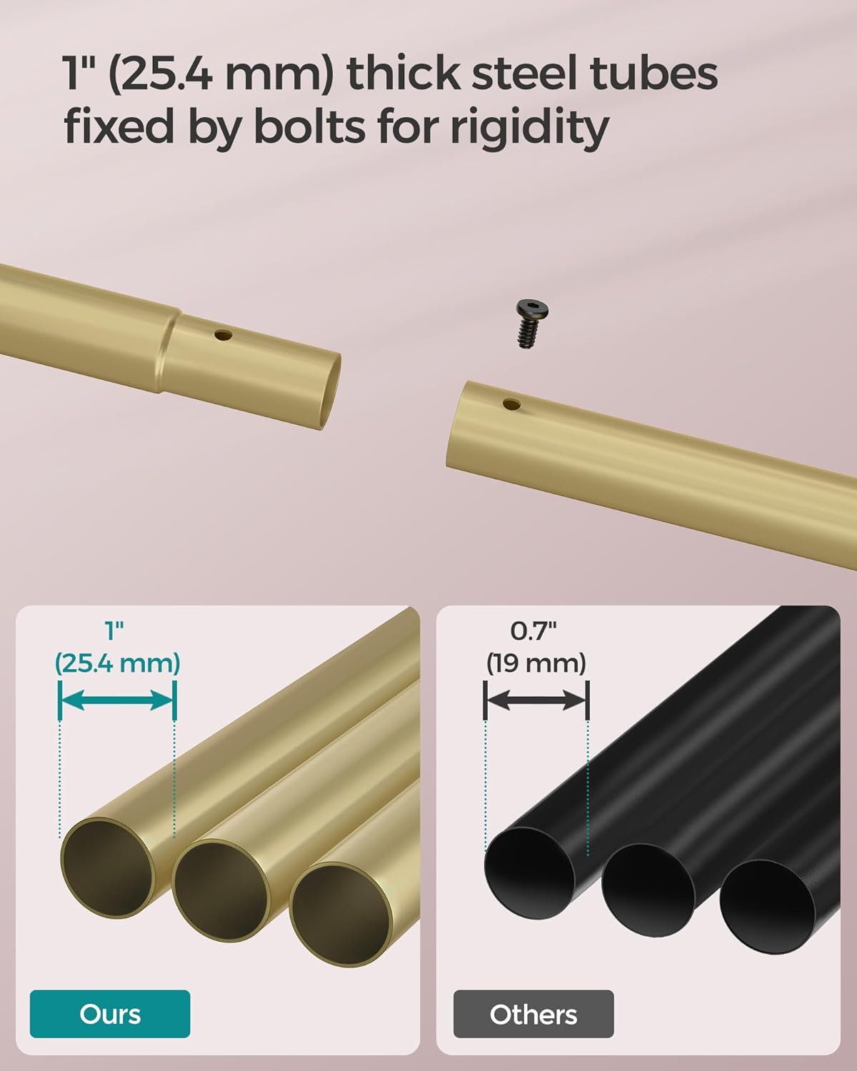 SONGMICS Rolling Garment Rack – Gold
