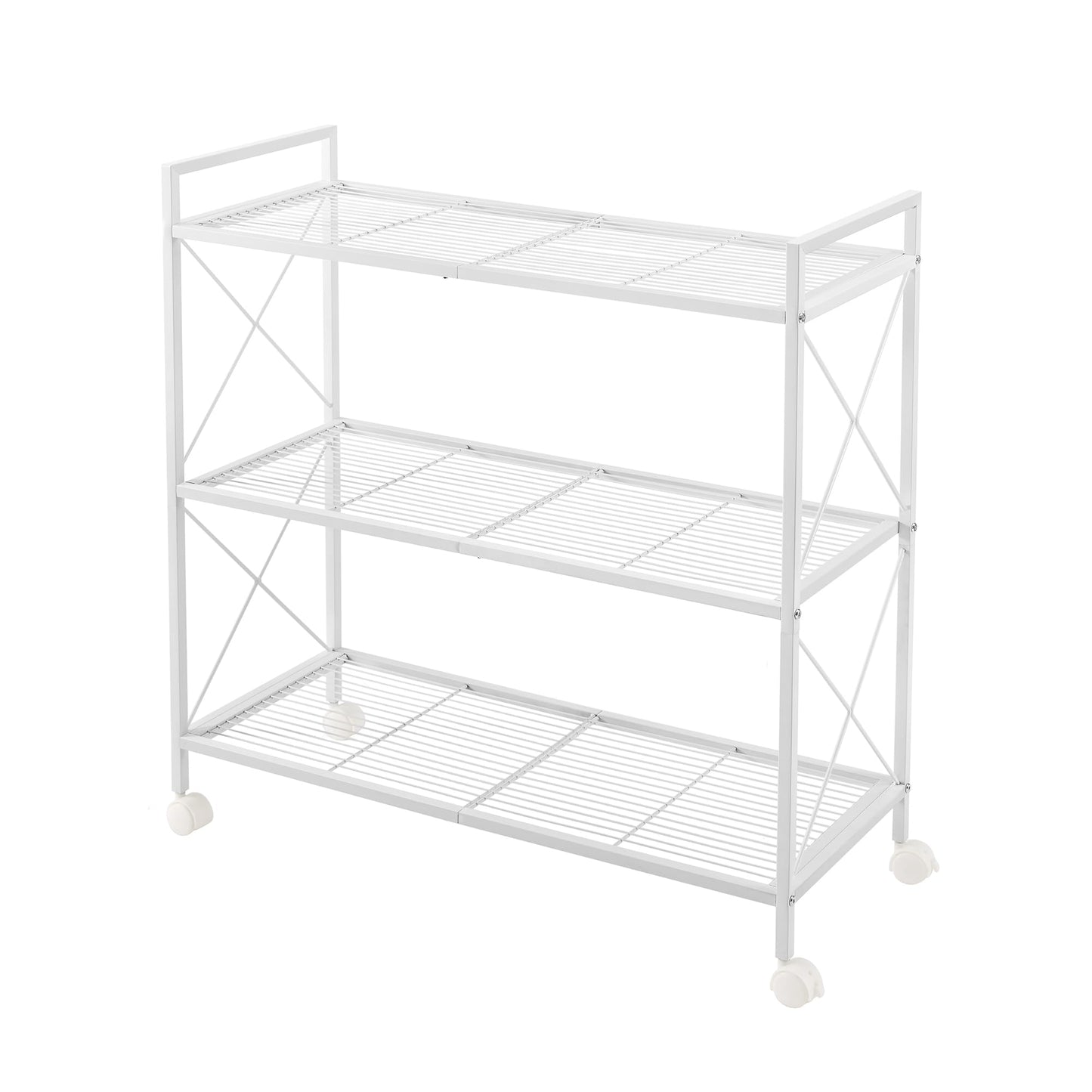 3-Tier All-Metal Rolling Storage Rack