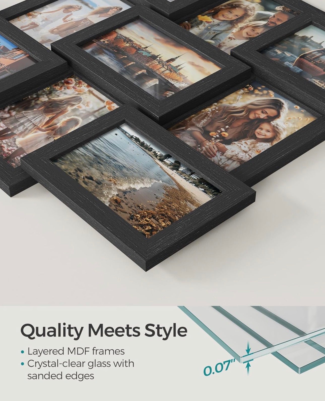 SONGMICS 9-Piece Ink Black Photo Frame Set