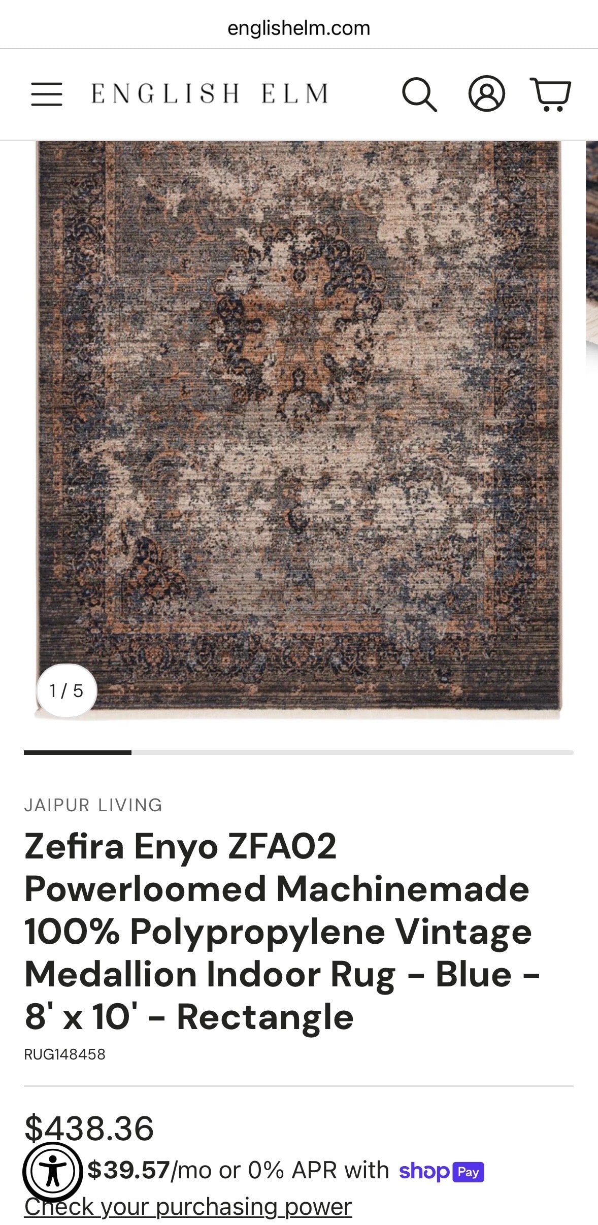 Zefira Collection “Enyo” Vintage Medallion Rug – 8’ x 10’2”