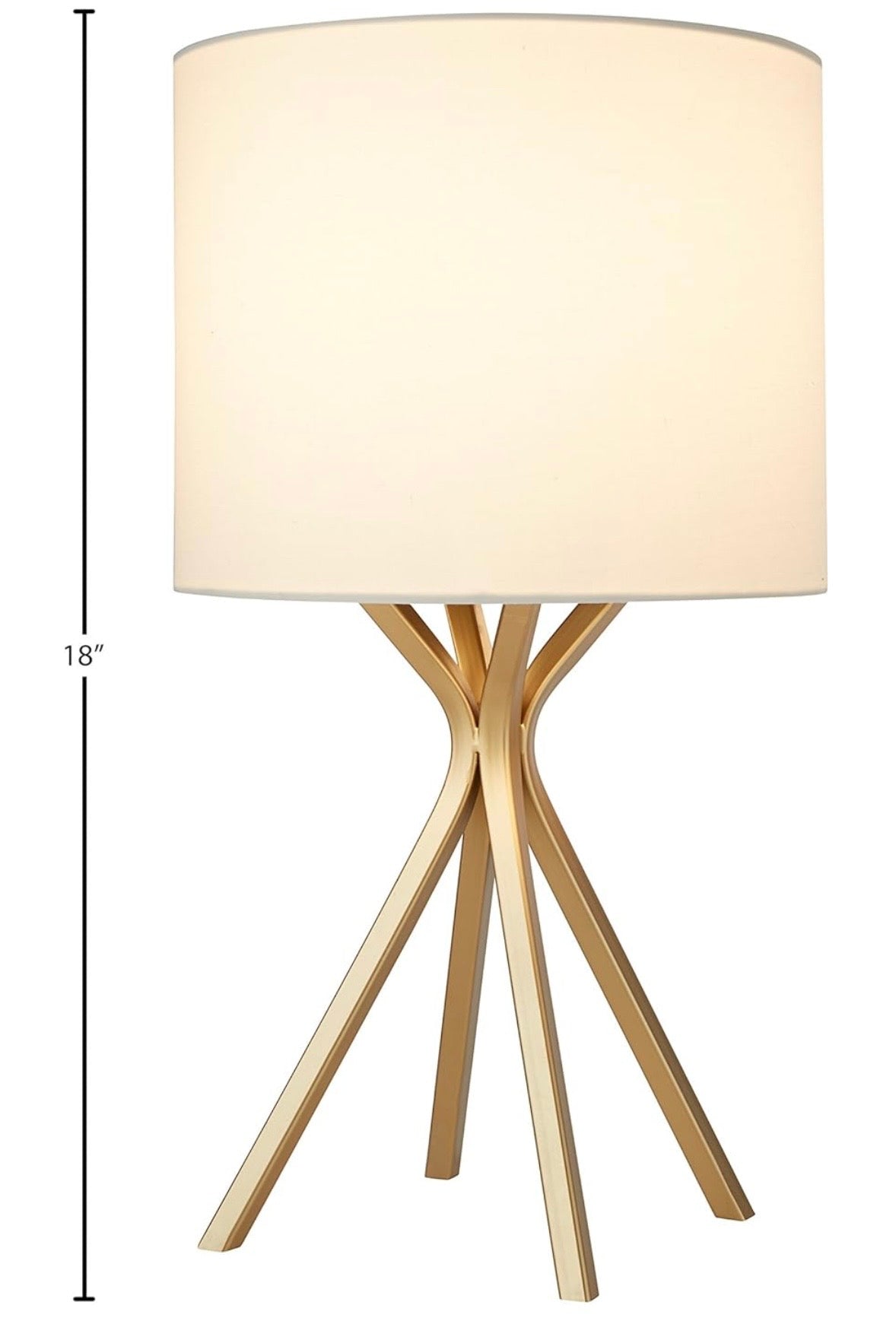 Modern Satin Gold Table Lamp with Linen Shade