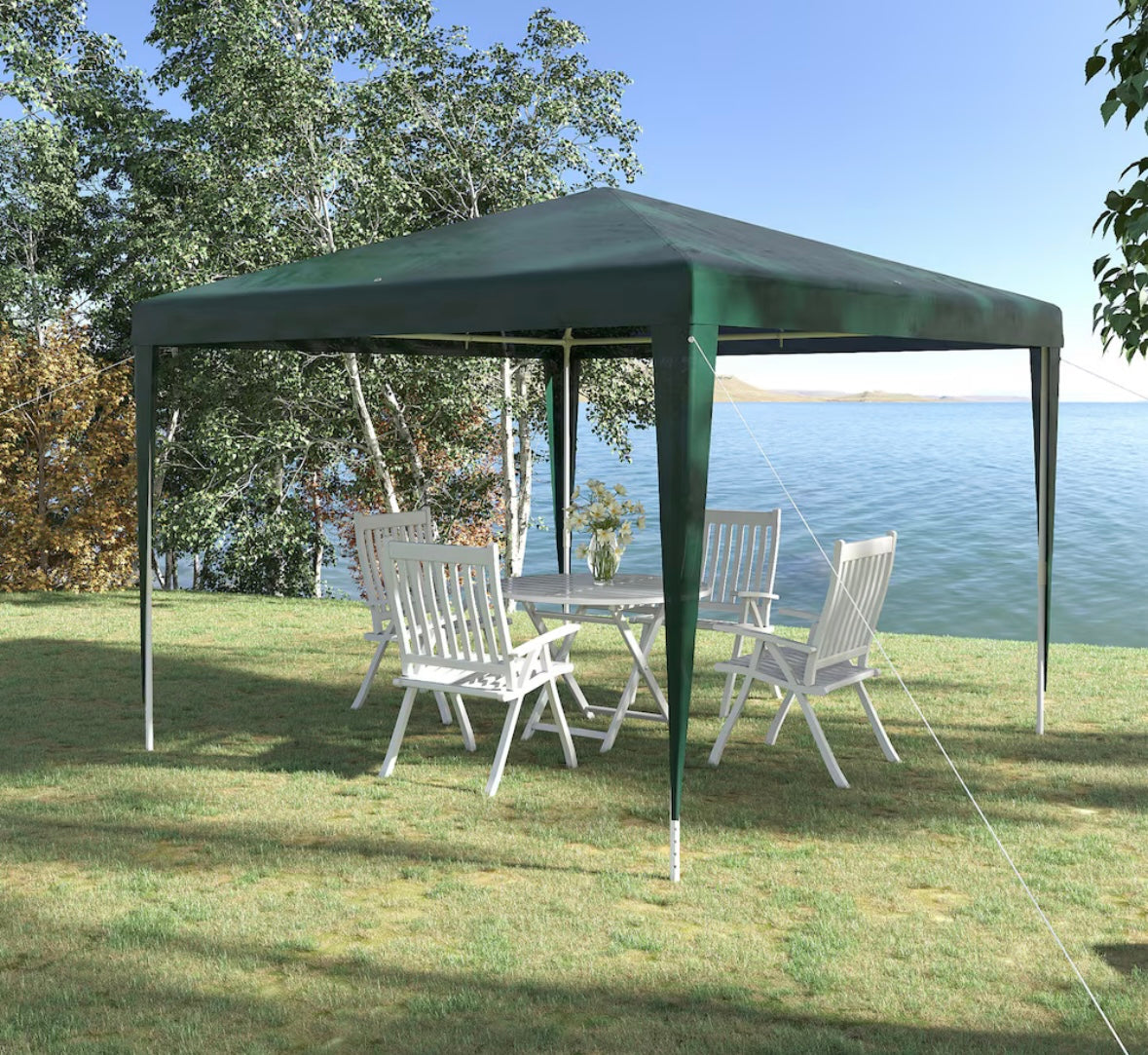 Outsunny 10 × 10 ft Pop-Up Outdoor Canopy Tent — UV & Water-Resistant Folding Shelter