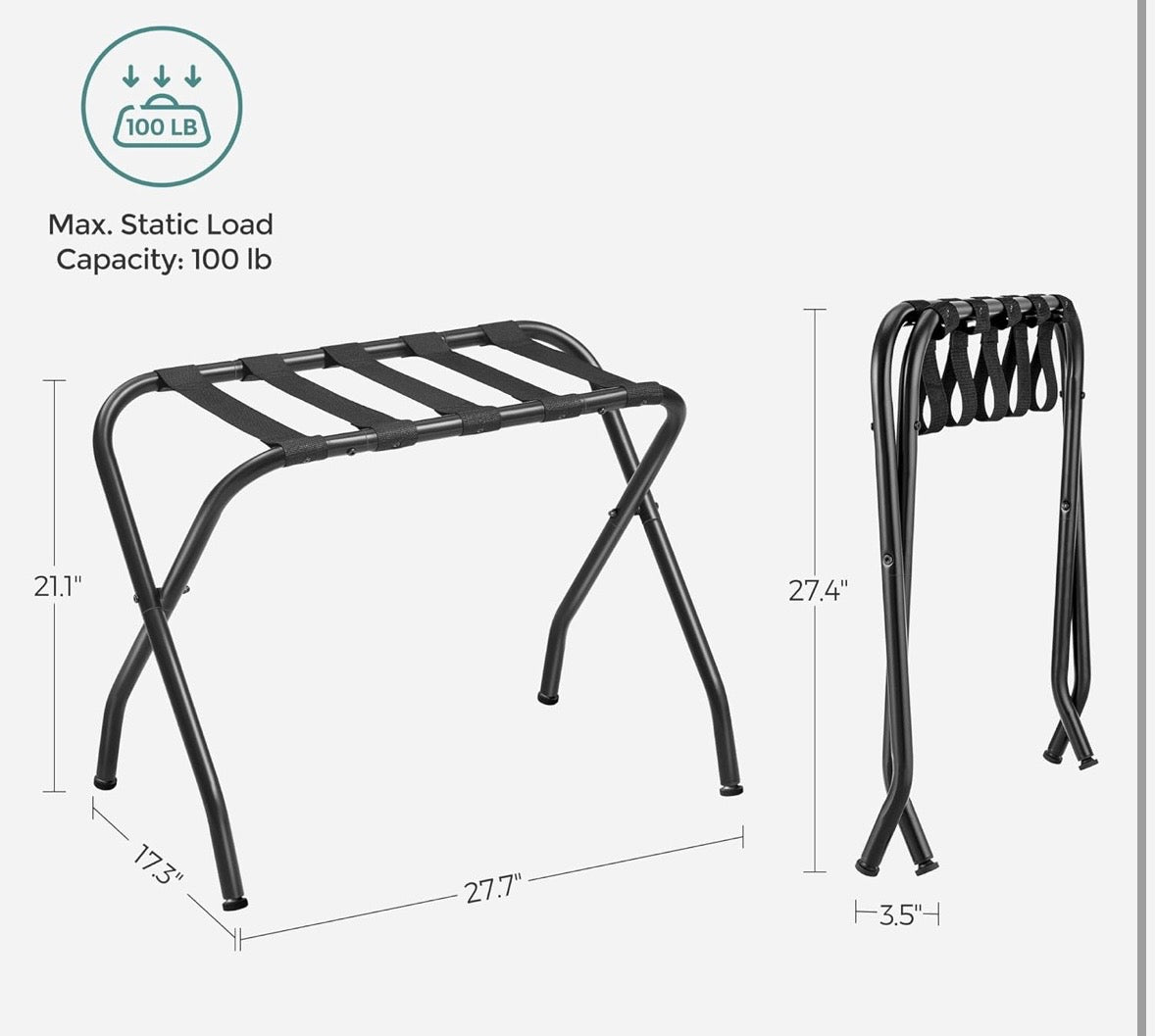 SONGMICS Folding Luggage Rack