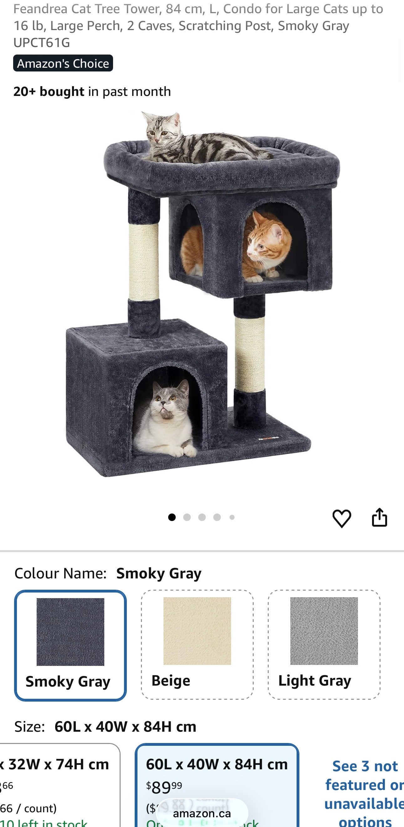 Multi-Level Cat Tree with Large Perch & Dual Cat Caves