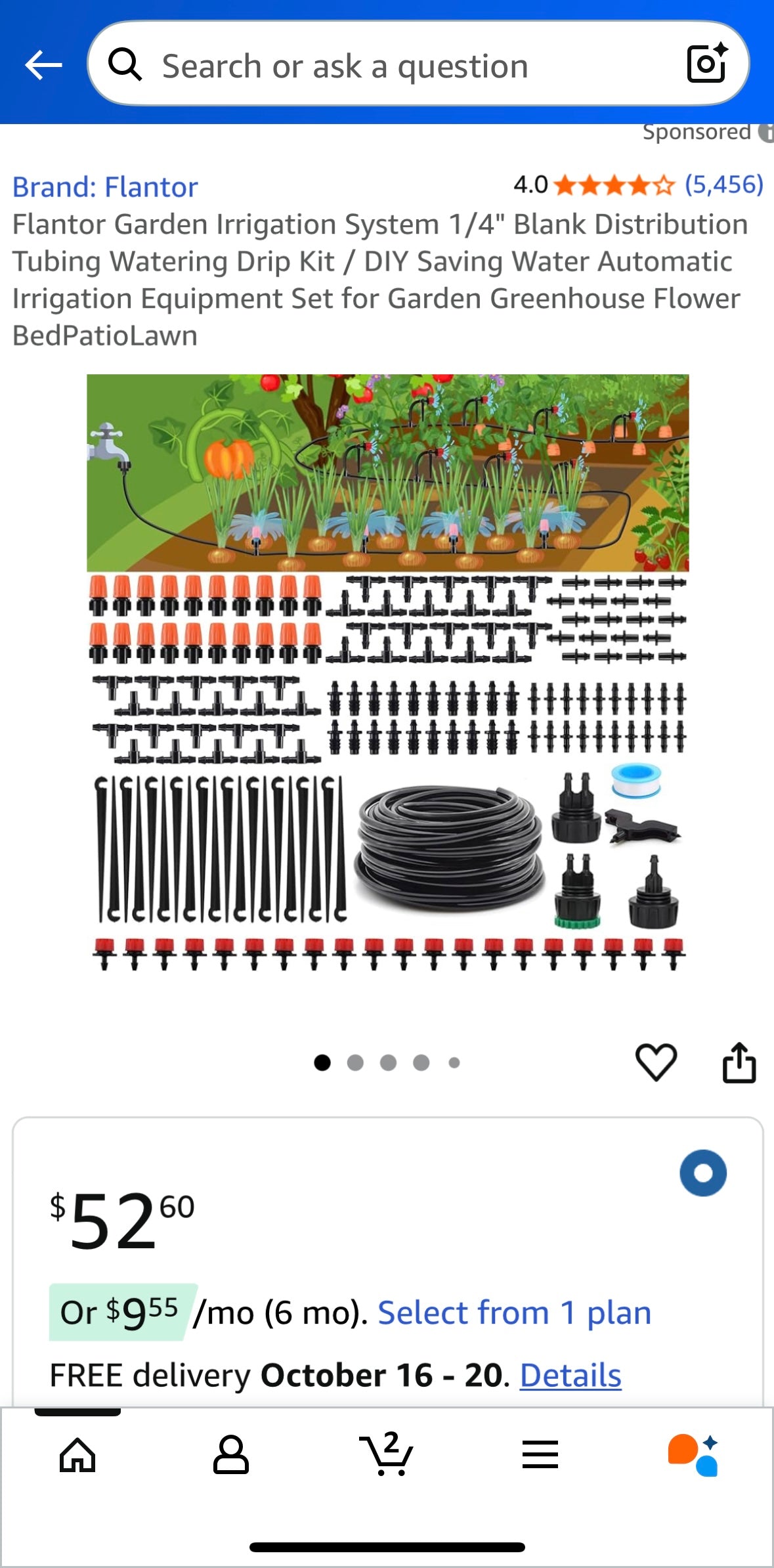 Flantor 50ft Drip Irrigation System Kit – Automatic Watering for Gardens & Greenhouses (40% Off Amazon Price)