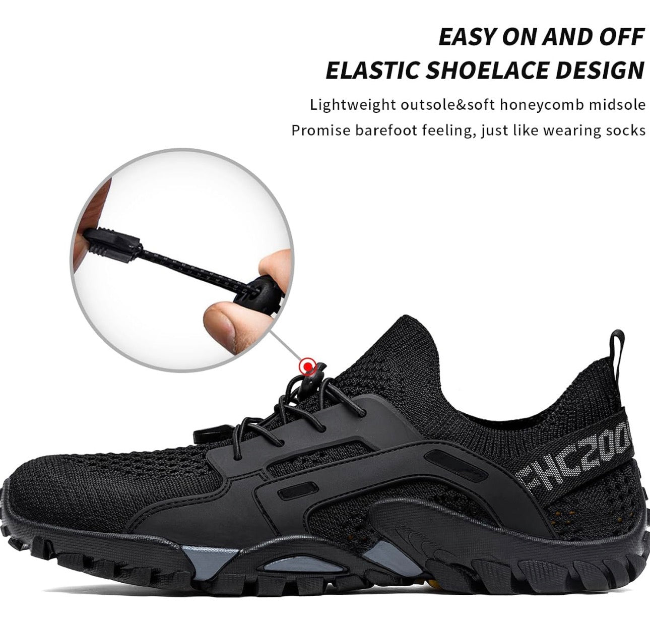 SOBASO All-Black Water Shoes