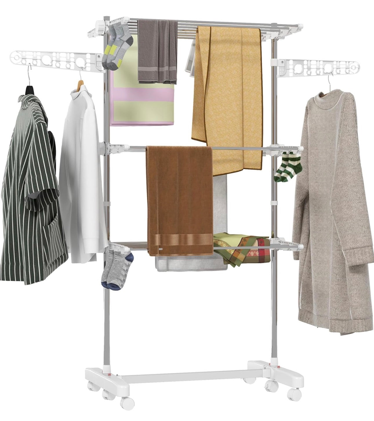 HOMCOM 3-Tier Foldable Clothes Drying Rack