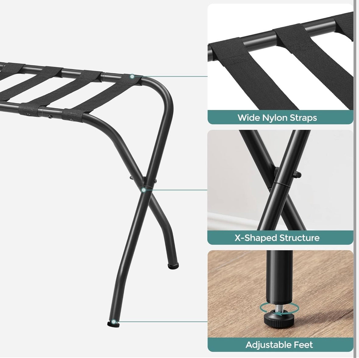 SONGMICS Folding Luggage Rack