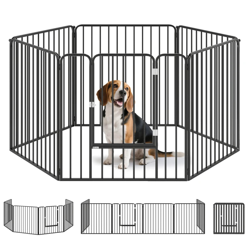PawHut 6-Panel Steel Pet Playpen