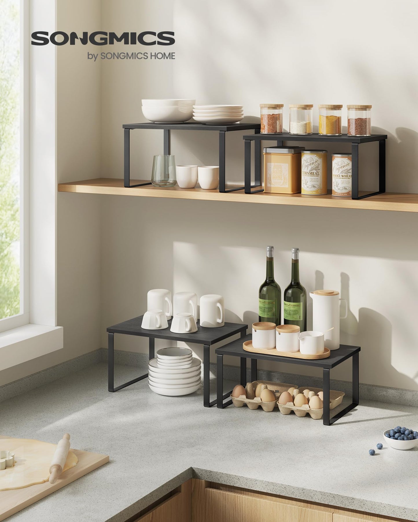 Expandable 4-Tier Kitchen Shelf Organizer