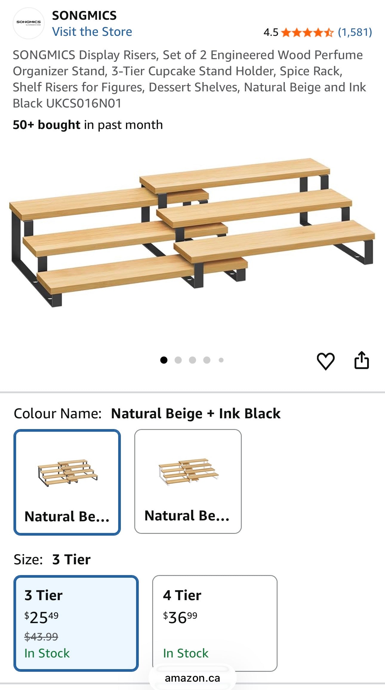 SONGMICS 3-Tier Expandable Spice Rack Set