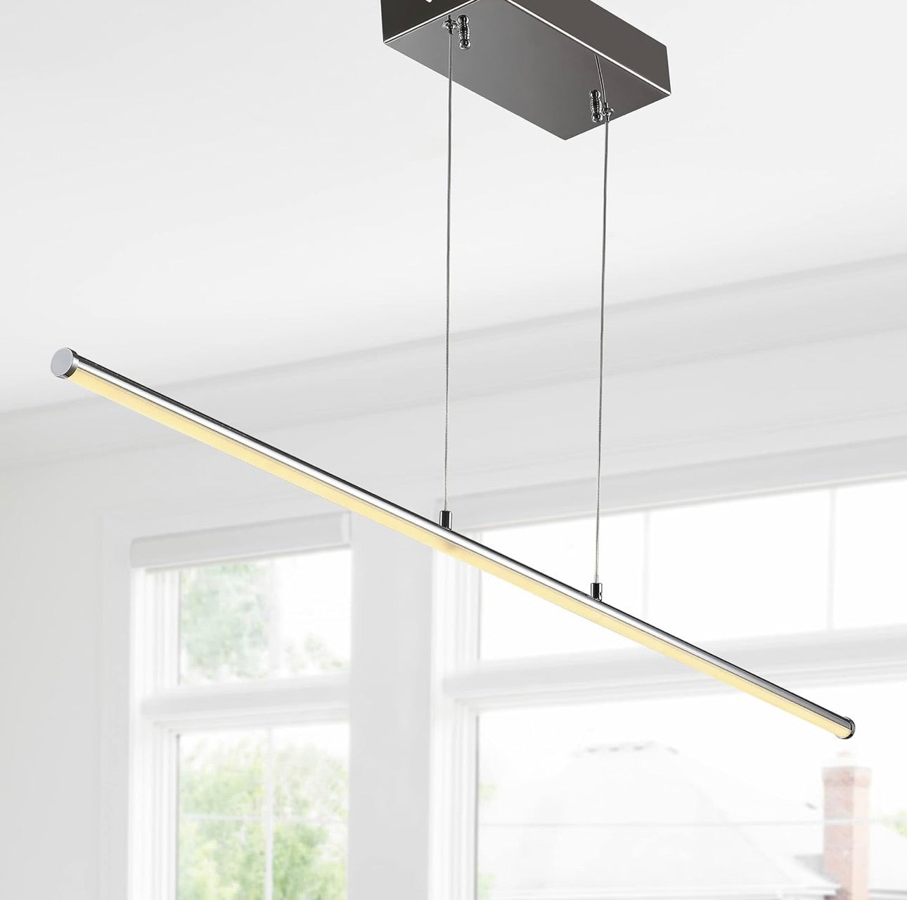 JONATHAN Y Chrome Integrated LED Pendant Light