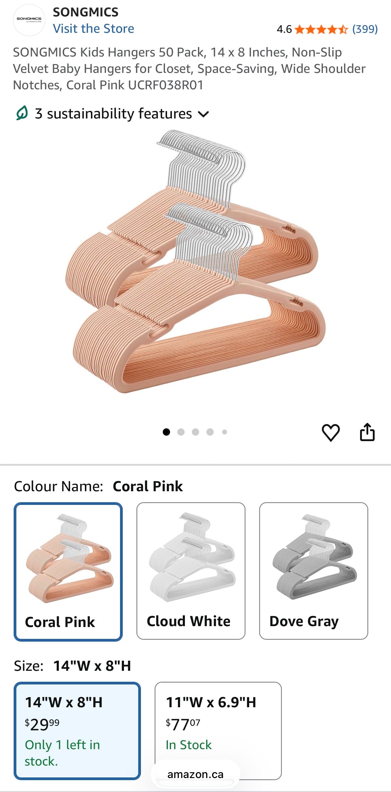 Kids Velvet Slim Hangers – Coral Pink