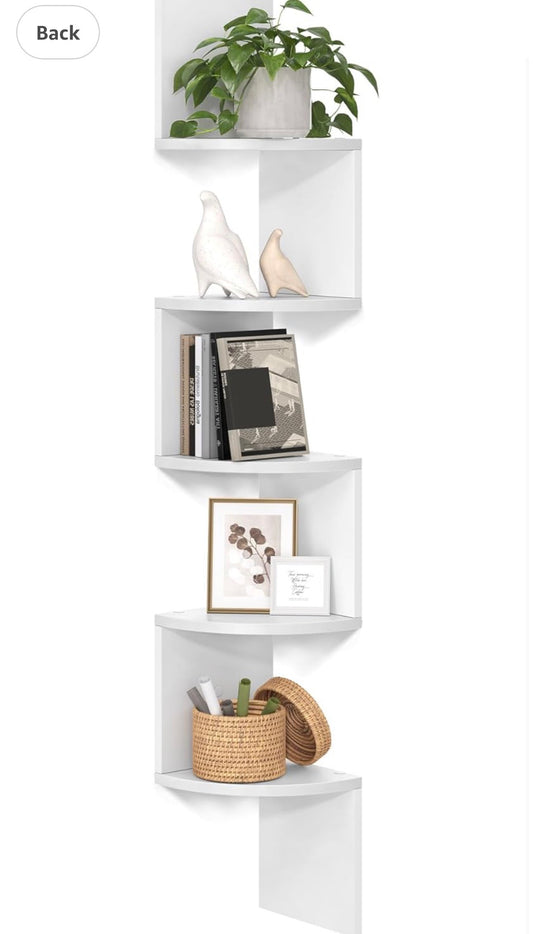 VASAGLE 5-Tier Wall-Mounted Corner Shelf