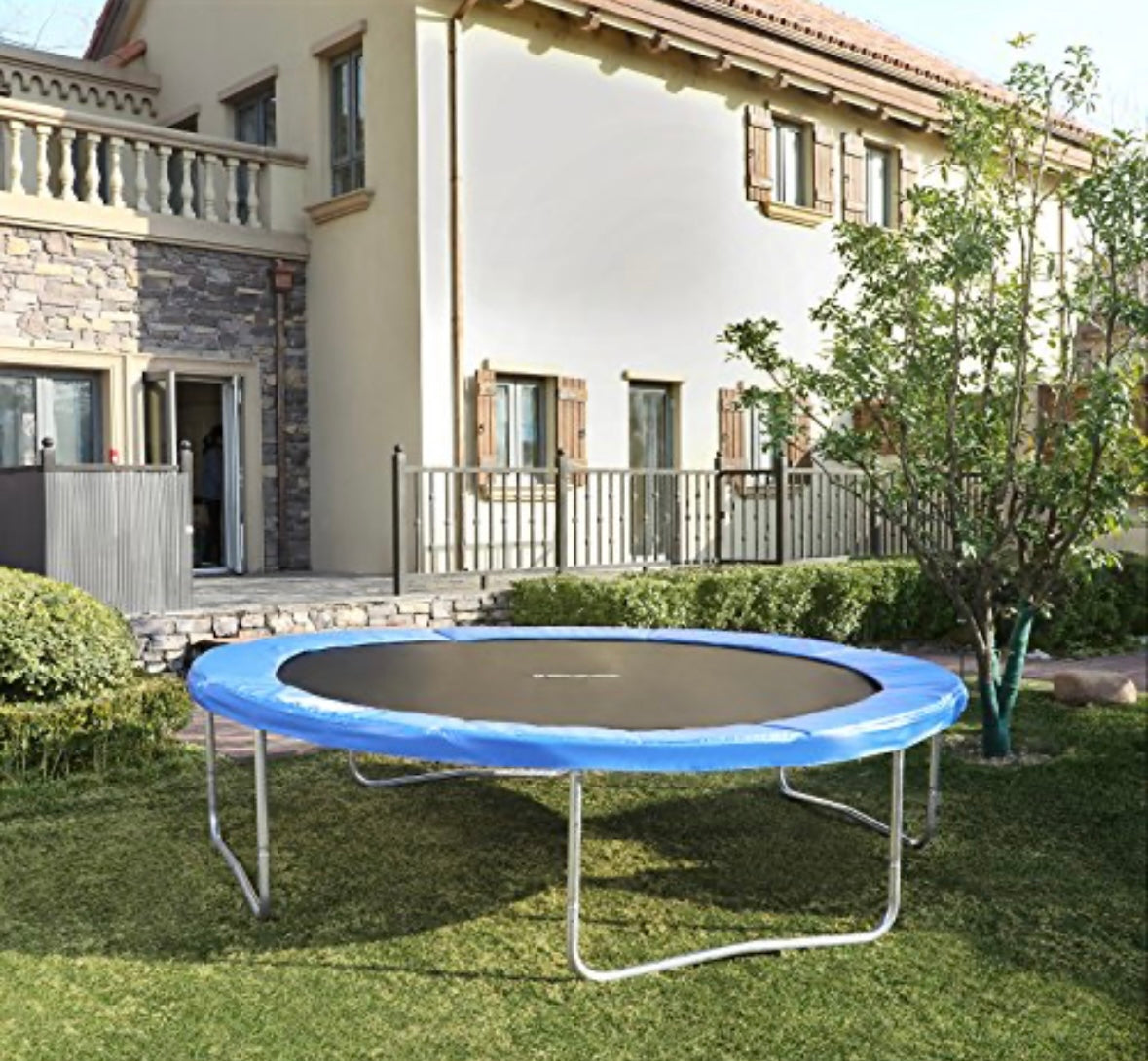 14FT Trampoline Replacement Safety Pad — Heavy-Duty UV & Water-Resistant Cover (Blue)