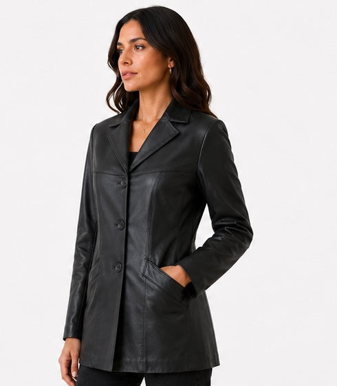 Women’s Tailored Leather Jacket – Size 2XS