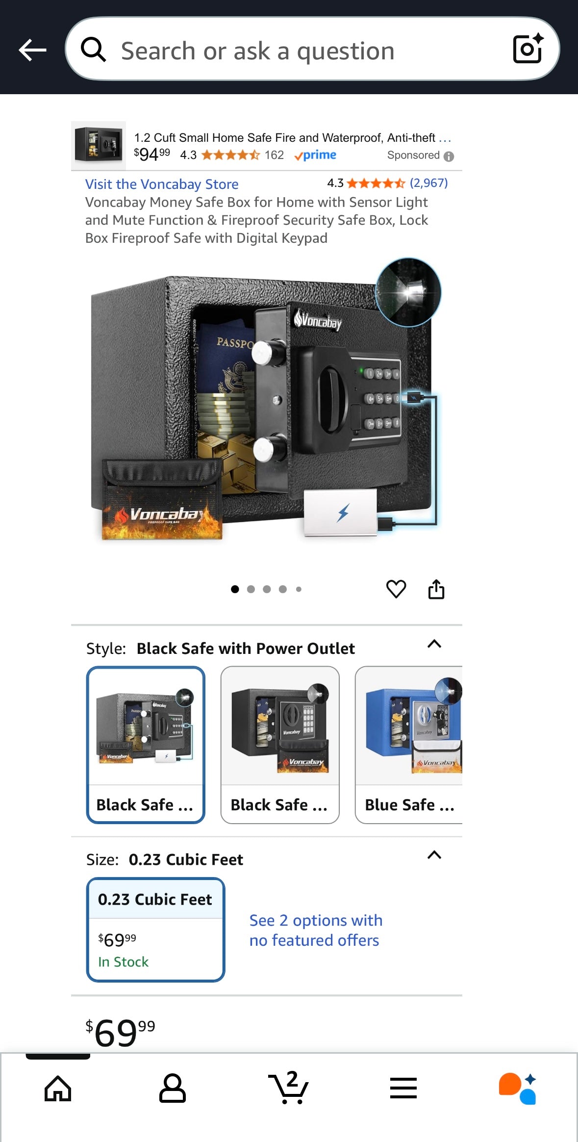 Voncabay Mini Electronic Safe Box with Light & Fireproof Bag – 35 % Off Amazon Price!