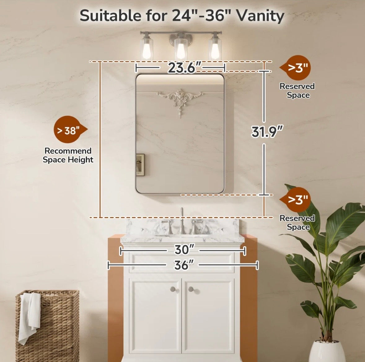 Modern Rectangle Bathroom Mirror