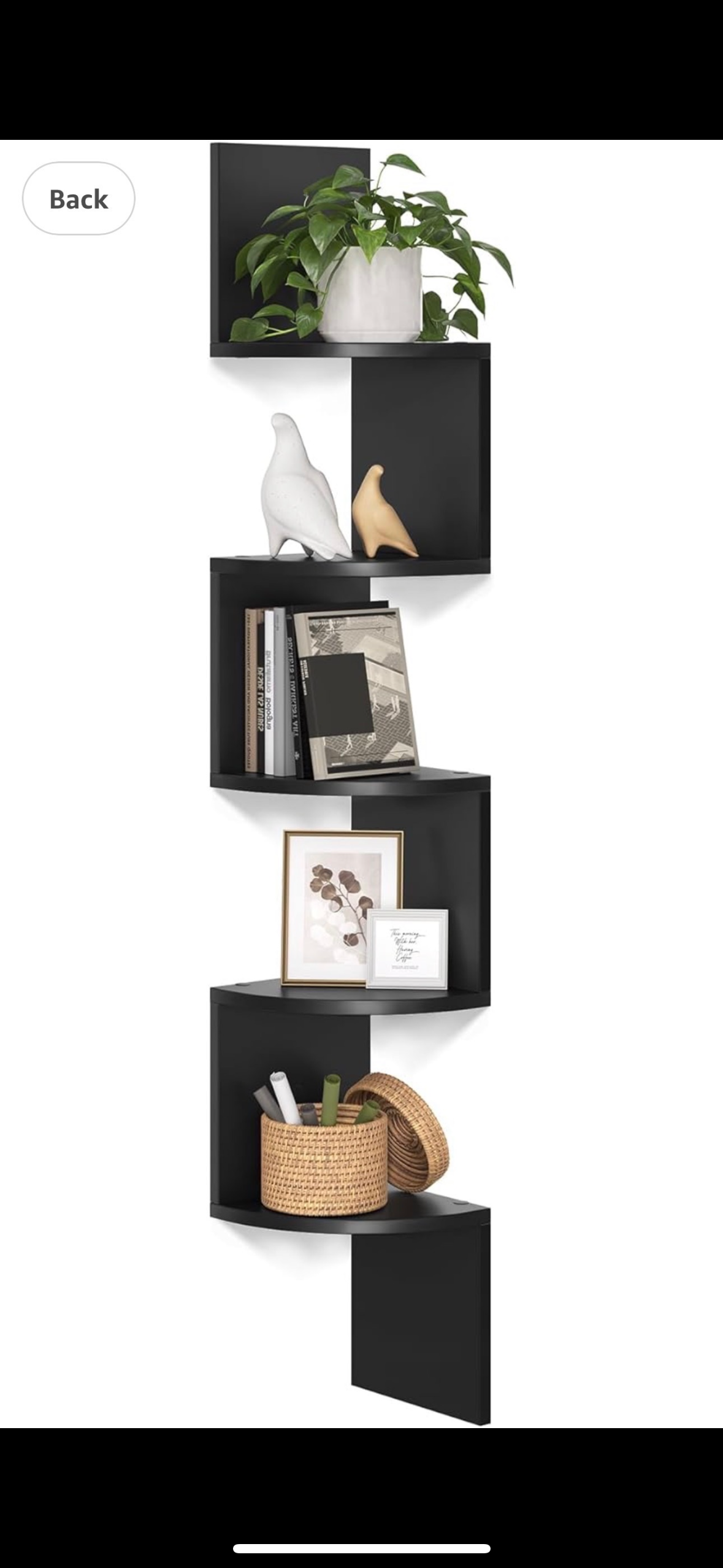 5-Tier Wall-Mounted Corner Shelf