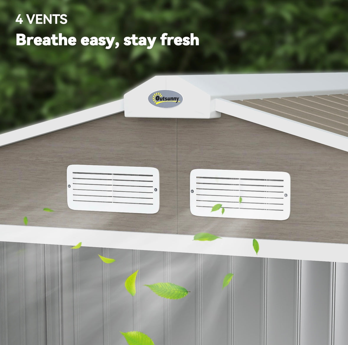 7×4 ft Outdoor Metal Storage Shed — Galvanized Steel Waterproof Garden Tool Shed with Foundation Kit (Classic Grey)