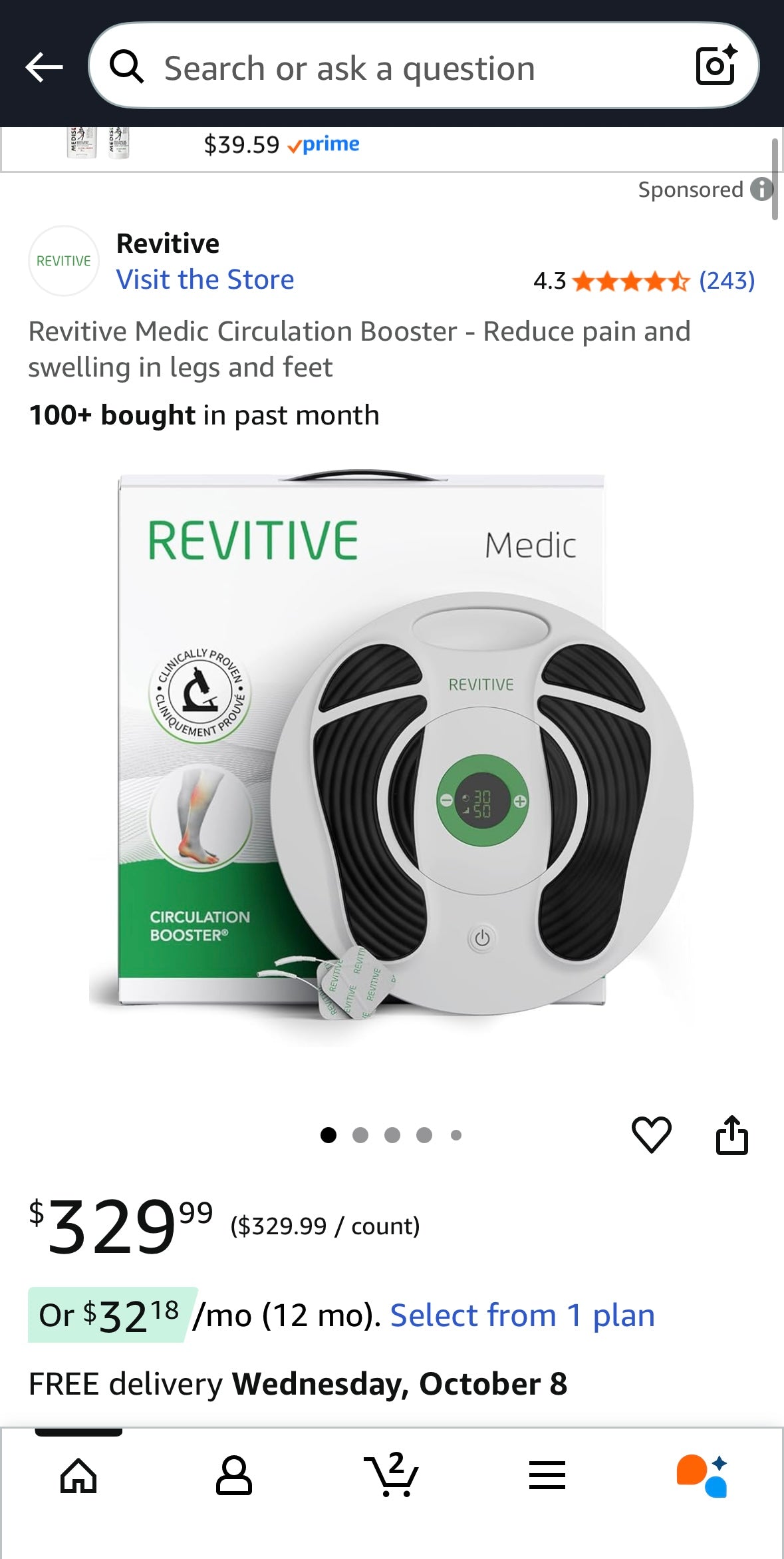 Revitive Medic Circulation Booster – Foot & Body Pain Relief Massager – New, Open Box