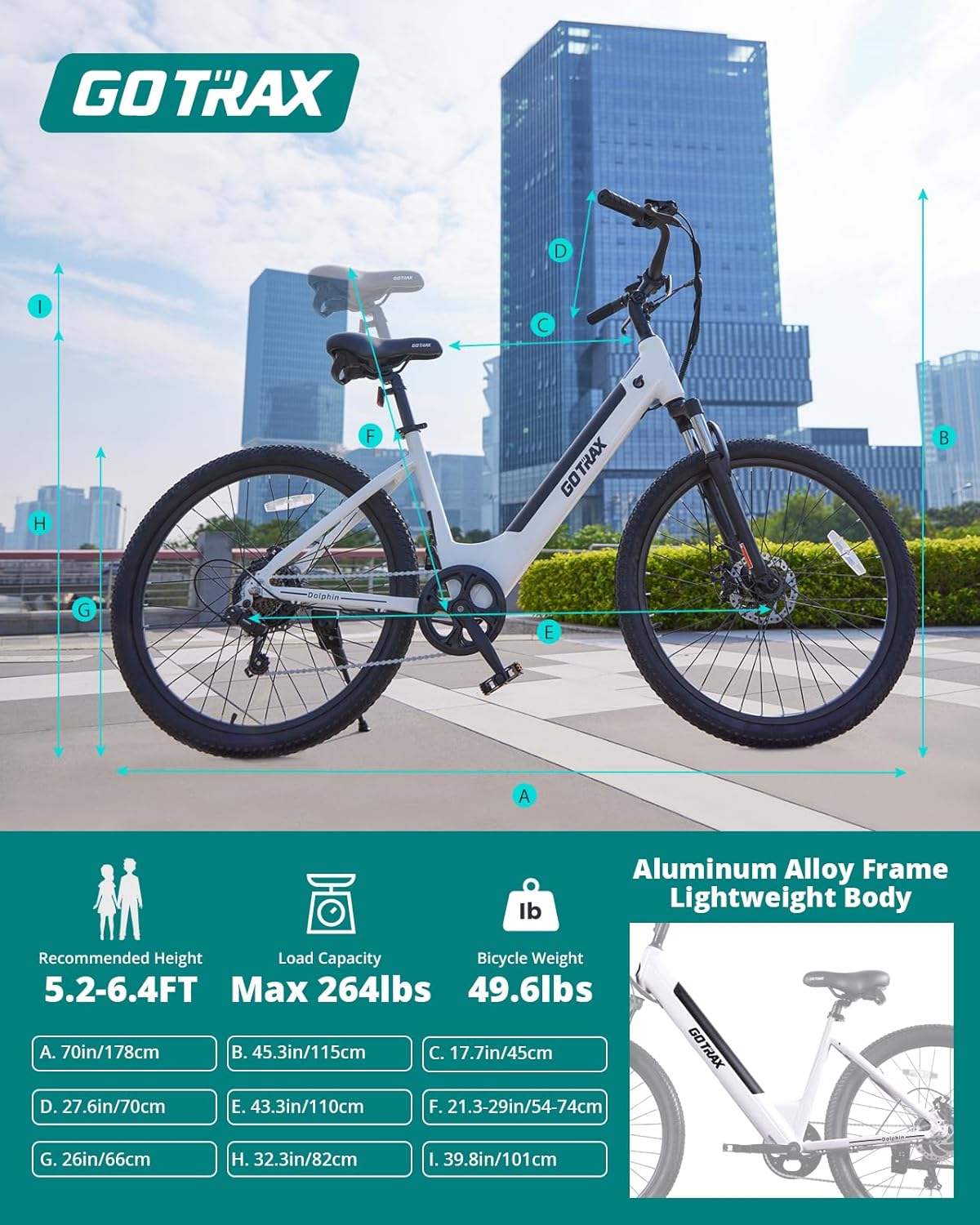 Gotrax Dolphin 26” Electric Bike – 500W