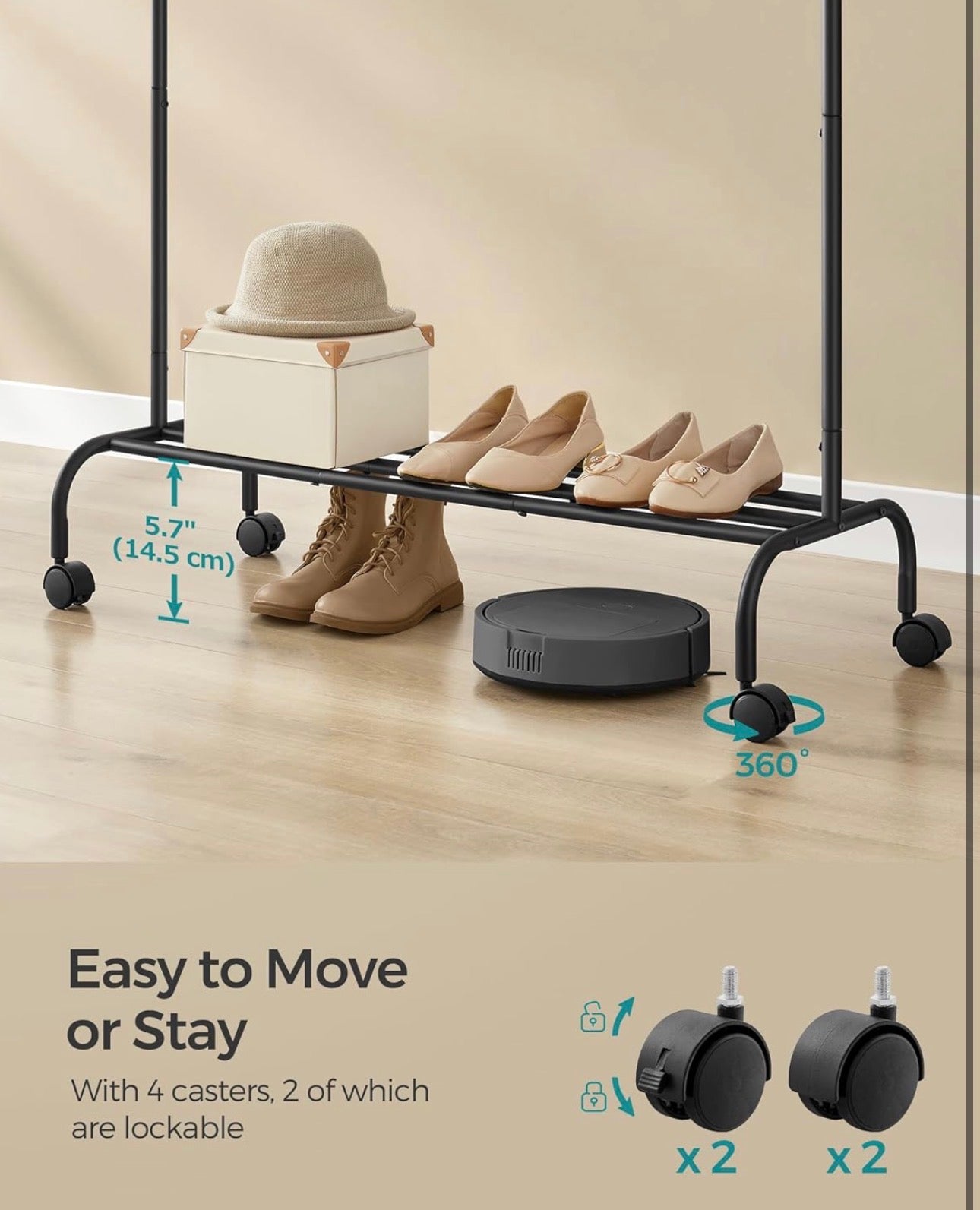 SONGMICS Rolling Garment Rack