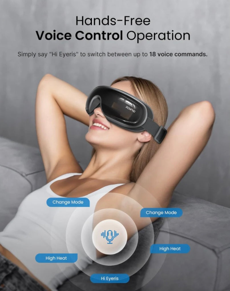 RENPHO Eyeris 3 Smart Eye Massager with Freezable Gel Mask & Voice Assistant – Now Only $77.99 (40% Off Sale Price)