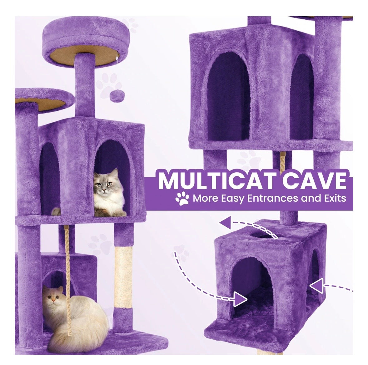 TSCOMON 58” Multi-Level Plush Cat Tree & Condo