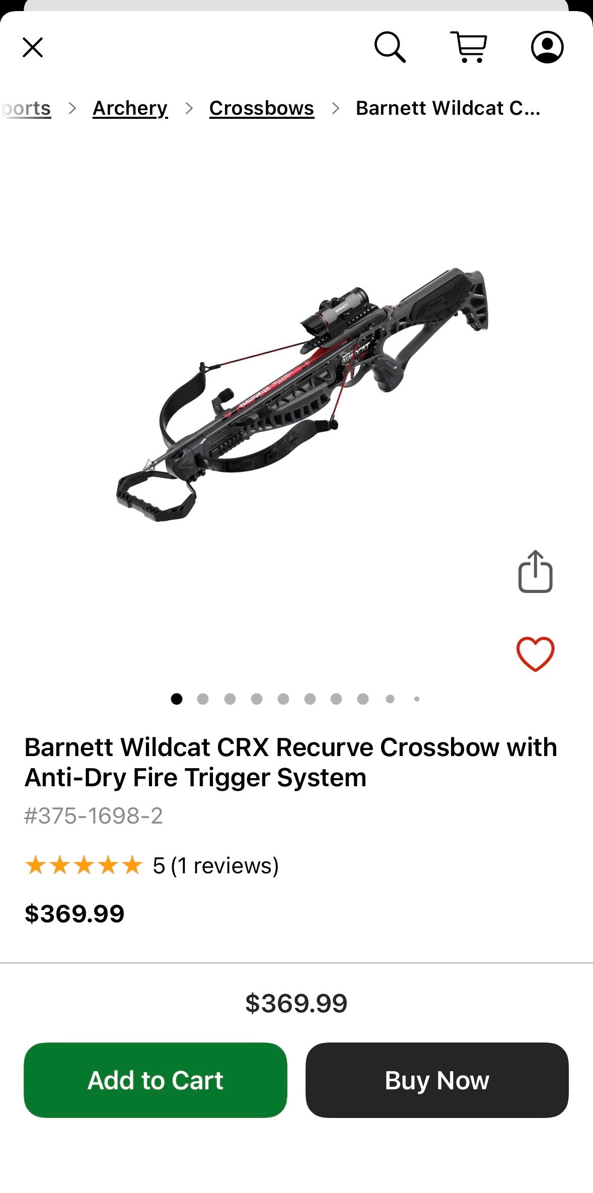 🏹 Barnett Wildcat CRX Tactical Crossbow – Smoke Gray