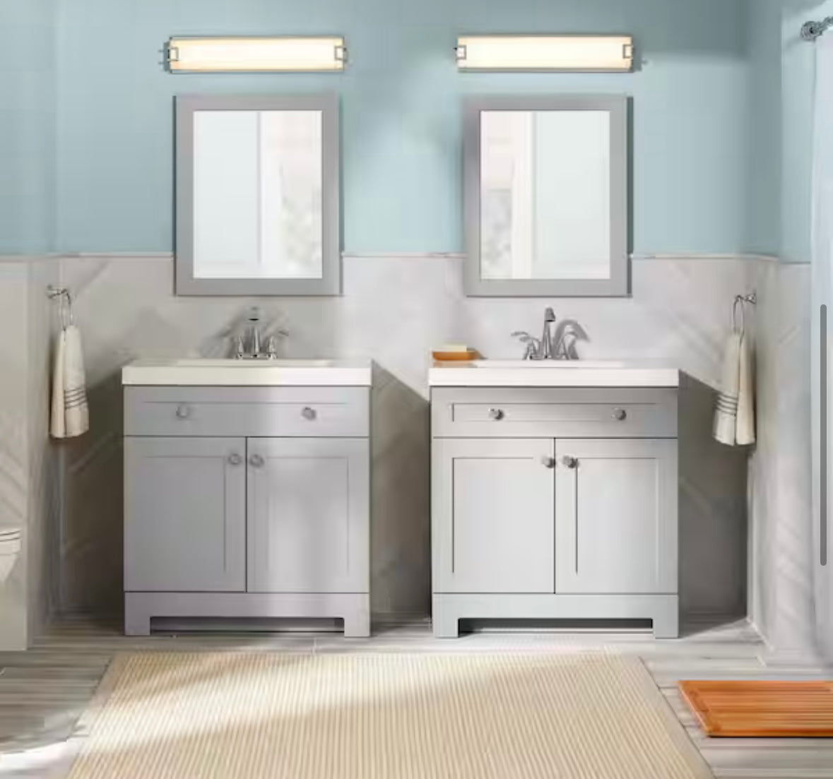 Home Decorators Collection LED Vanity Light Fixture — Modern 32W Integrated LED Bathroom Wall Light